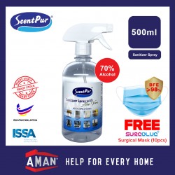 ScentPur Sanitizer Spray Disinfectant Spray Sanitiser Spray 500ml Scent Pur