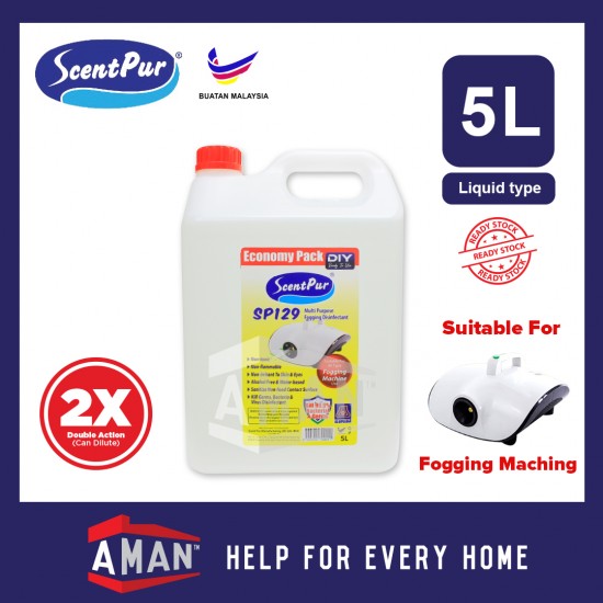 ScentPur SP129 Fogging Multi Purpose Disinfectant Kills 99.9% of Bacterial Ready to use Economy Pack 5L