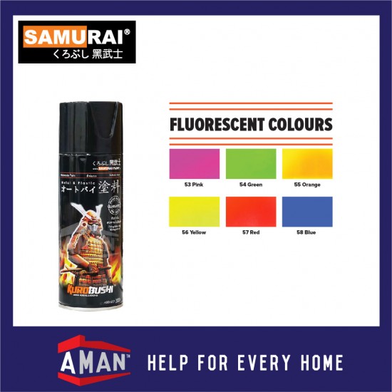 Samurai Spray Paint Fluorescent Colour 400ml No: 53 to 58