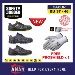 Safety Jogger Cador ESD S1P Sporty Safety Shoes Steel Toecap Midsole Green Blue Grey