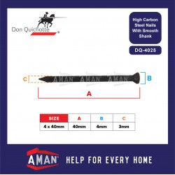 AMAN DON QUICHOTTE DQ High Carbon Steel Nail Concrete Nail Paku Cement / Simen