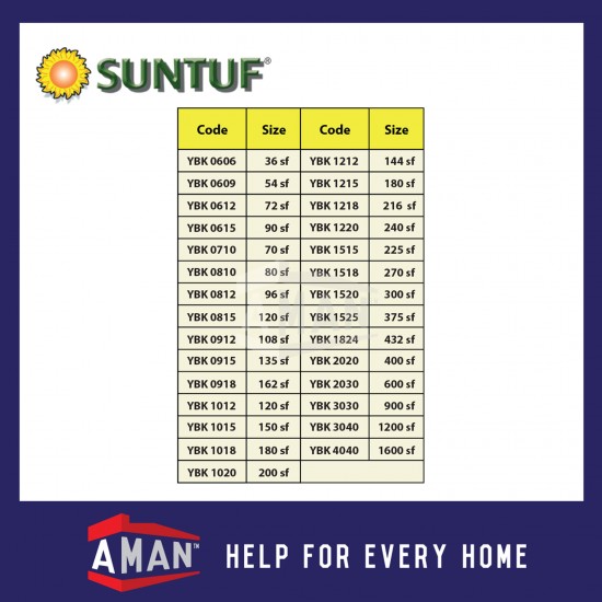 SUNTUF Waterproof Ready Made Tarpaulin Sheet Canvas Blue Yellow 30ft X 40ft