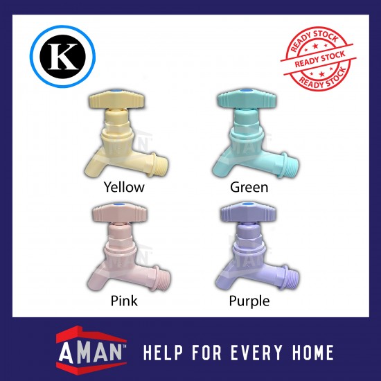PVC Bib Tap 1/2" T Handle With Assorted Colours