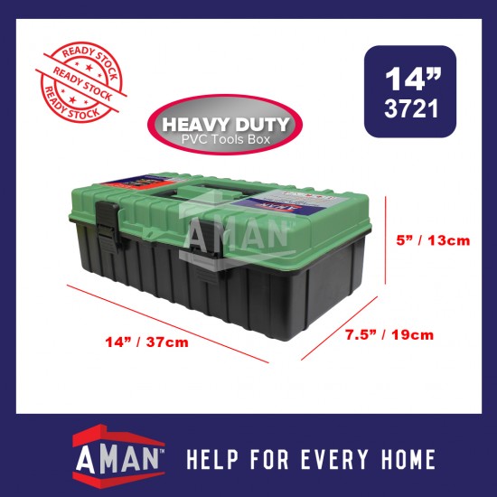 AMAN Heavy Duty PVC Tool Box Inner Tray Organizer Plastic Storage Box Tool Box 14" or 16" Color Randomly Pick