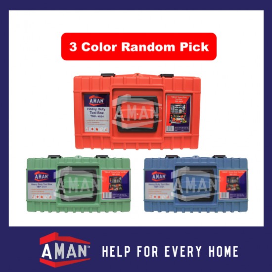 AMAN Heavy Duty PVC Tool Box Inner Tray Organizer Plastic Storage Box Tool Box 14" or 16" Color Randomly Pick
