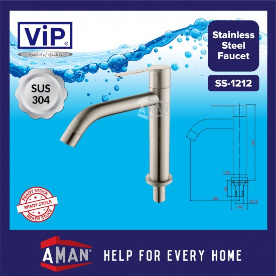 ViP SUS-304 Stainless Steel Pillar Tap - SS-1212