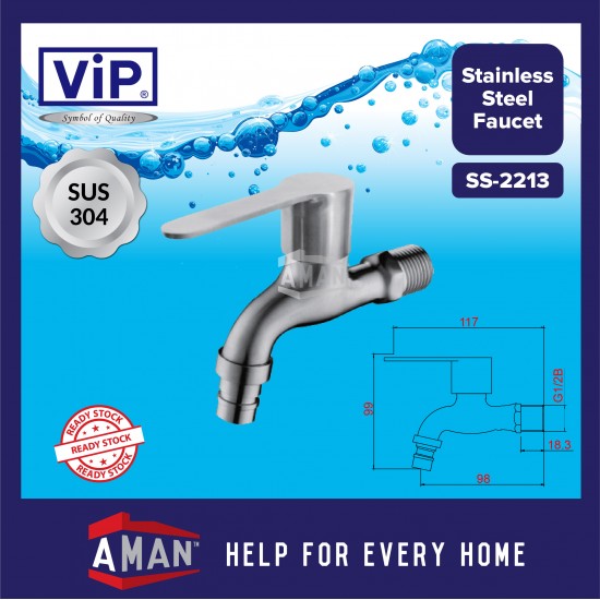 ViP SUS-304 Stainless Steel Wall Tap - SS-2213