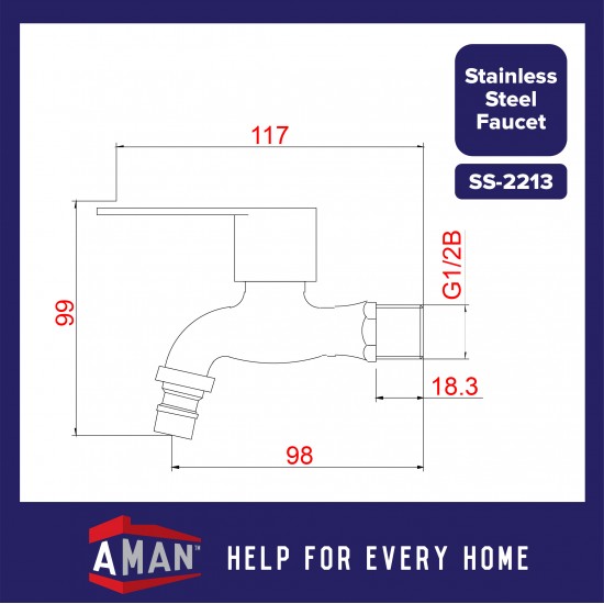 ViP SUS-304 Stainless Steel Wall Tap - SS-2213