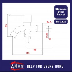 ViP SUS-304 Stainless Steel 2-Way Bibtap With Nozzle - SS-2222
