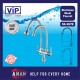 ViP SUS-304 Stainless Steel Fixed & Flexible Double Pillar Sink Tap - SS-3678