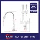 ViP SUS-304 Stainless Steel Flexible Double Pillar Sink Tap - SS-3688