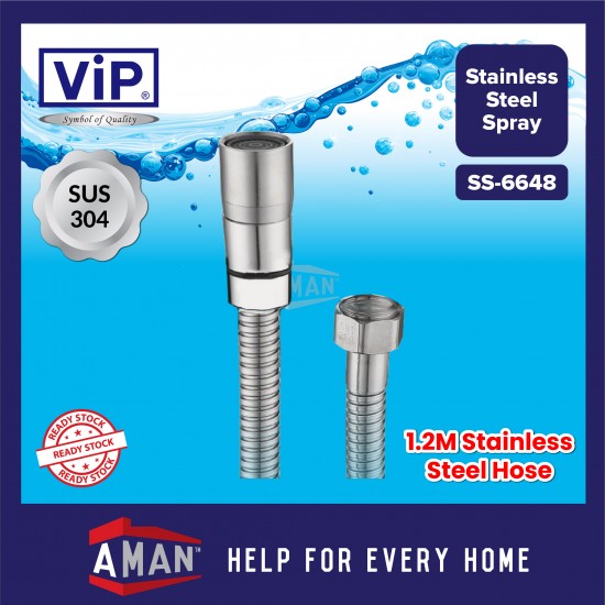 ViP SUS-304 Stainless Steel Hand Bidet Spray With Flexible Hose - SS-6648