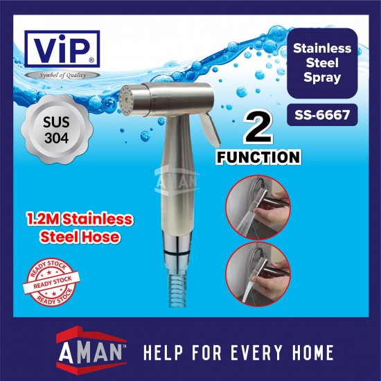 ViP Full Stainless Steel Body Toilet Hand Bidet Spray - Dual Function