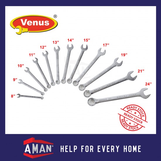 Original VENUS CRV Spanar Set 8-24mm 14 PCS Combination Wrench Spanner Set Tools Set Heavy Duty