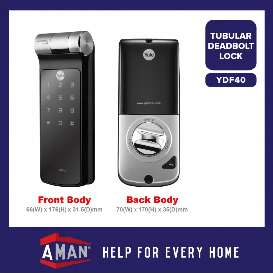 YALE Intelligent Biometric Tubular Deadbolt Smart Digital Fingerprint Door Lock Without Key YDF-40