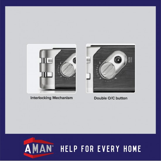 YALE Intelligent Biometric Fingerprint Digital Rim Lock Jimmy Proof Sliding Door Compatible Door Lock YDR-41