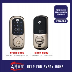 YALE Z-Wave Real Living Touch Screen Deadbolt With Key Digital Door Lock YRD-220